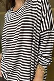 Made in Italy Perfect Breton V Long Sleeve Top Dark Brown - ** 